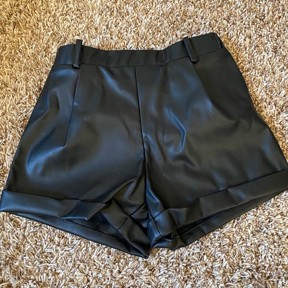 Leather shorts